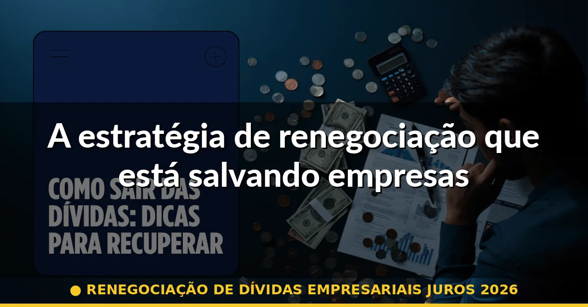 A estratégia de renegociação que está salvando empresas — renegociação de dívidas empresariais juros 2026