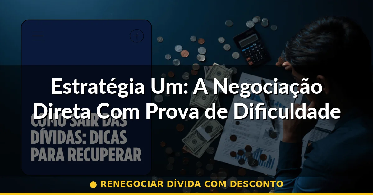 Estratégia Um: A Negociação Direta Com Prova de Dificuldade — renegociar dívida com desconto