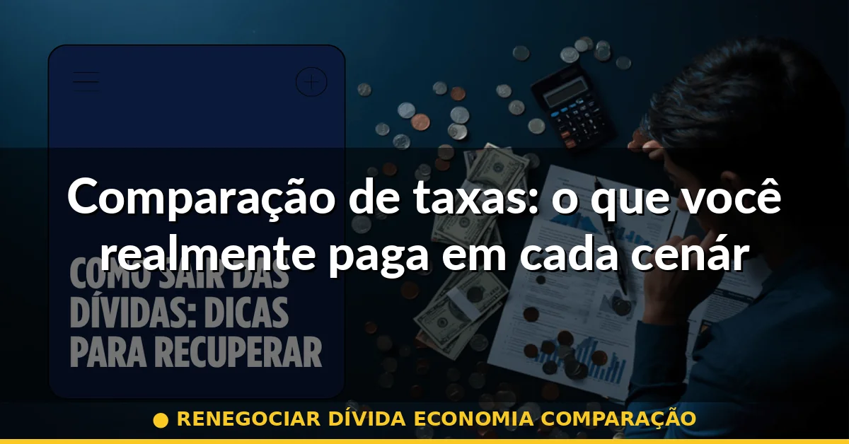 Comparação de taxas: o que você realmente paga em cada cenário — renegociar dívida economia comparação