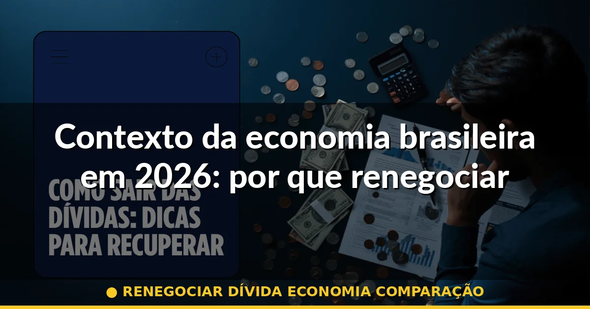 Contexto da economia brasileira em 2026: por que renegociar agora é mais vantajoso — renegociar dívida economia comparação