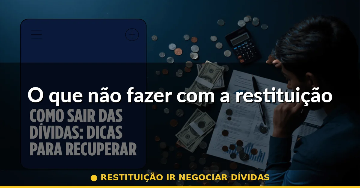 O que não fazer com a restituição — restituição ir negociar dívidas