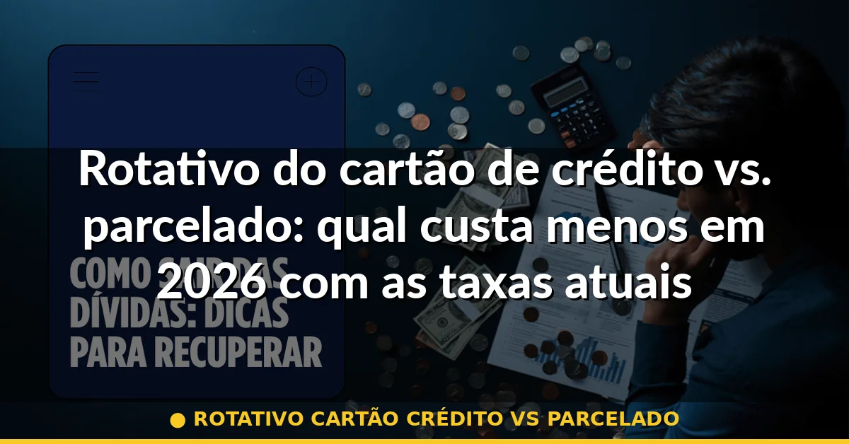 rotativo cartão crédito vs parcelado — Guia completo 2026