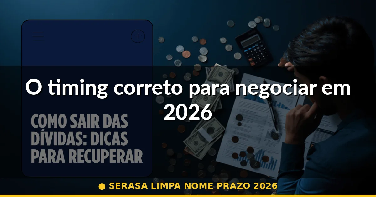 O timing correto para negociar em 2026 — serasa limpa nome prazo 2026