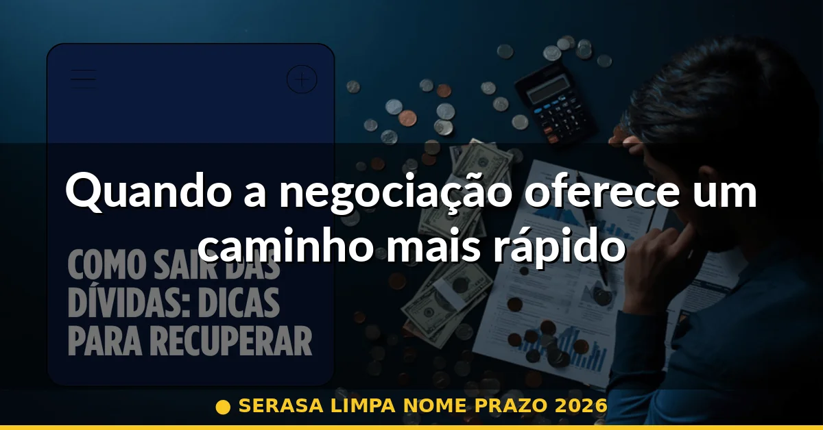 Quando a negociação oferece um caminho mais rápido — serasa limpa nome prazo 2026