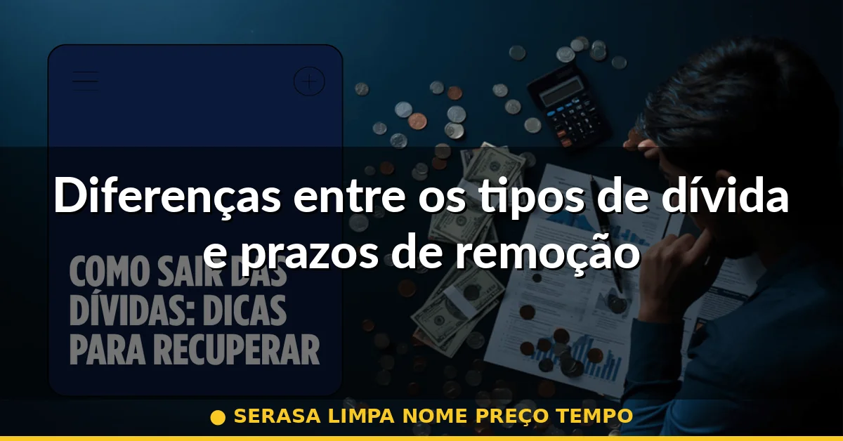 Diferenças entre os tipos de dívida e prazos de remoção — serasa limpa nome preço tempo