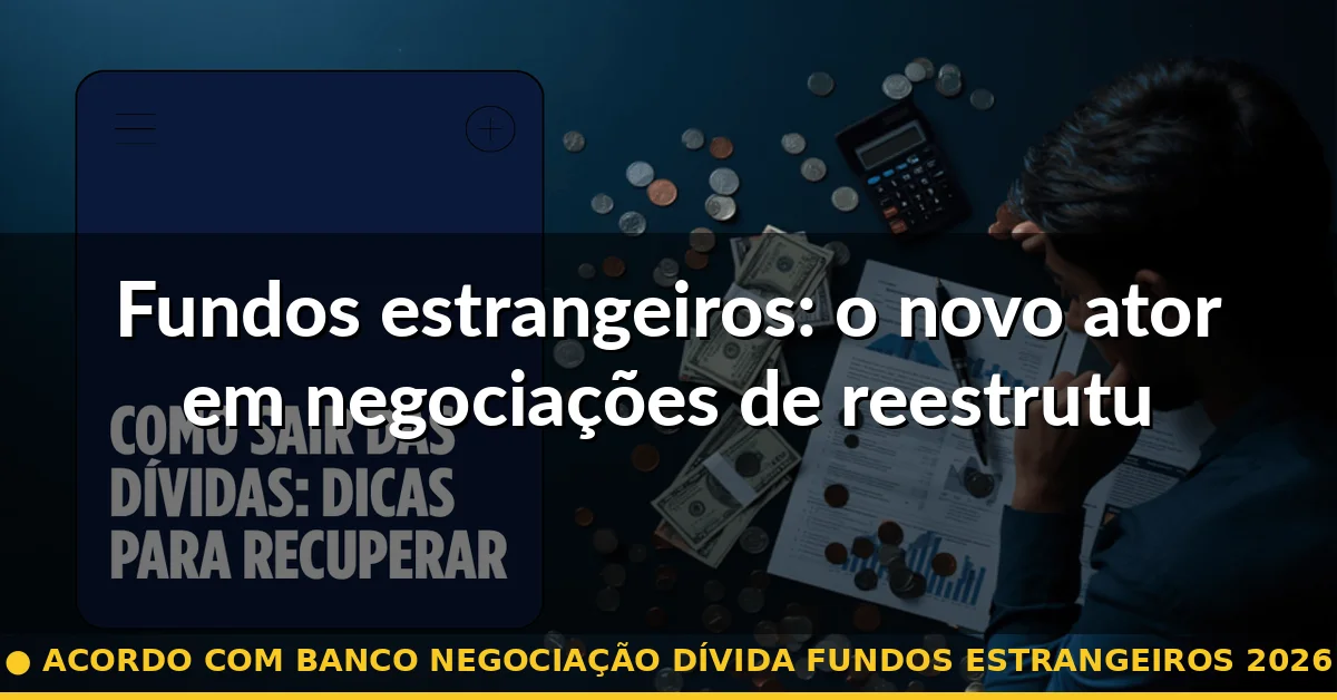 Fundos estrangeiros: o novo ator em negociações de reestruturação — acordo com banco negociação dívida fundos estrangeiros 2026
