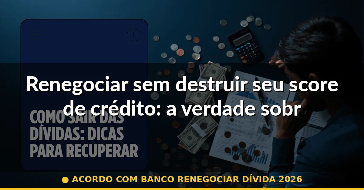 Renegociar sem destruir seu score de crédito: a verdade sobre isso — acordo com banco renegociar dívida 2026