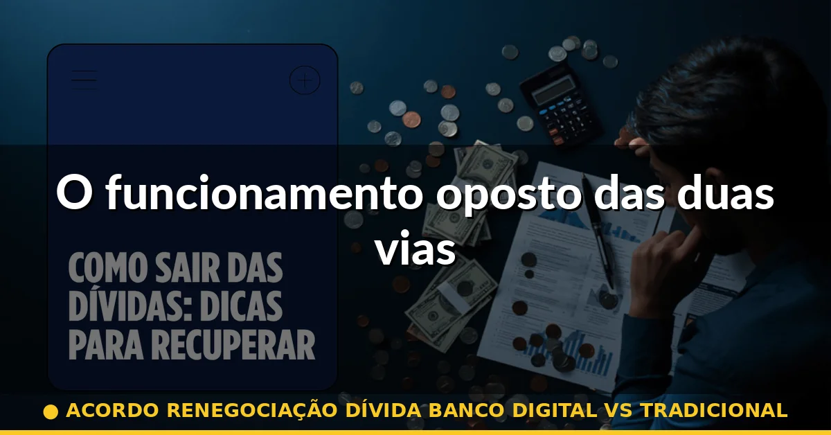 O funcionamento oposto das duas vias — acordo renegociação dívida banco digital vs tradicional