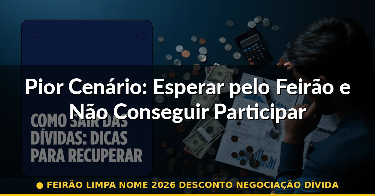 Pior Cenário: Esperar pelo Feirão e Não Conseguir Participar — feirão limpa nome 2026 desconto negociação dívida