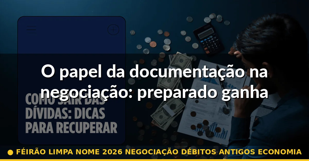 O papel da documentação na negociação: preparado ganha — féirão limpa nome 2026 negociação débitos antigos economia