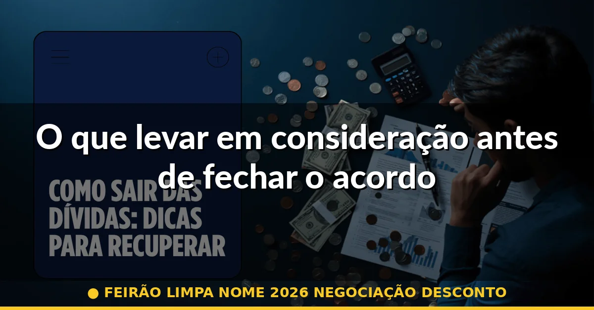 O que levar em consideração antes de fechar o acordo — feirão limpa nome 2026 negociação desconto