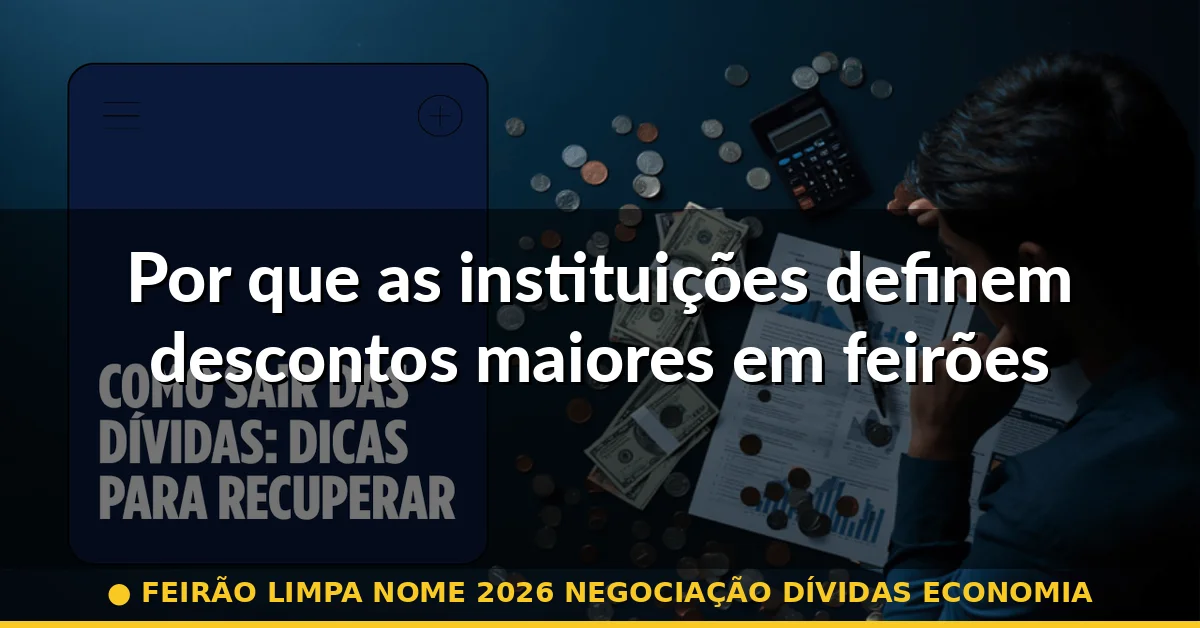 Por que as instituições definem descontos maiores em feirões — feirão limpa nome 2026 negociação dívidas economia