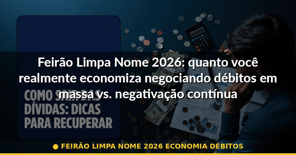 feirão limpa nome 2026 economia débitos — Guia completo 2026