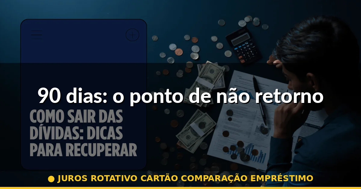 90 dias: o ponto de não retorno — juros rotativo cartão comparação empréstimo