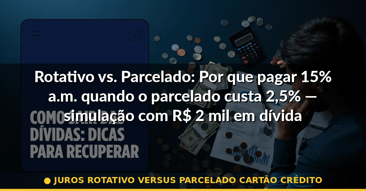 juros rotativo versus parcelado cartão crédito — Guia completo 2026