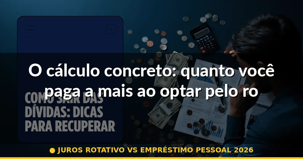 O cálculo concreto: quanto você paga a mais ao optar pelo rotativo — juros rotativo vs empréstimo pessoal 2026