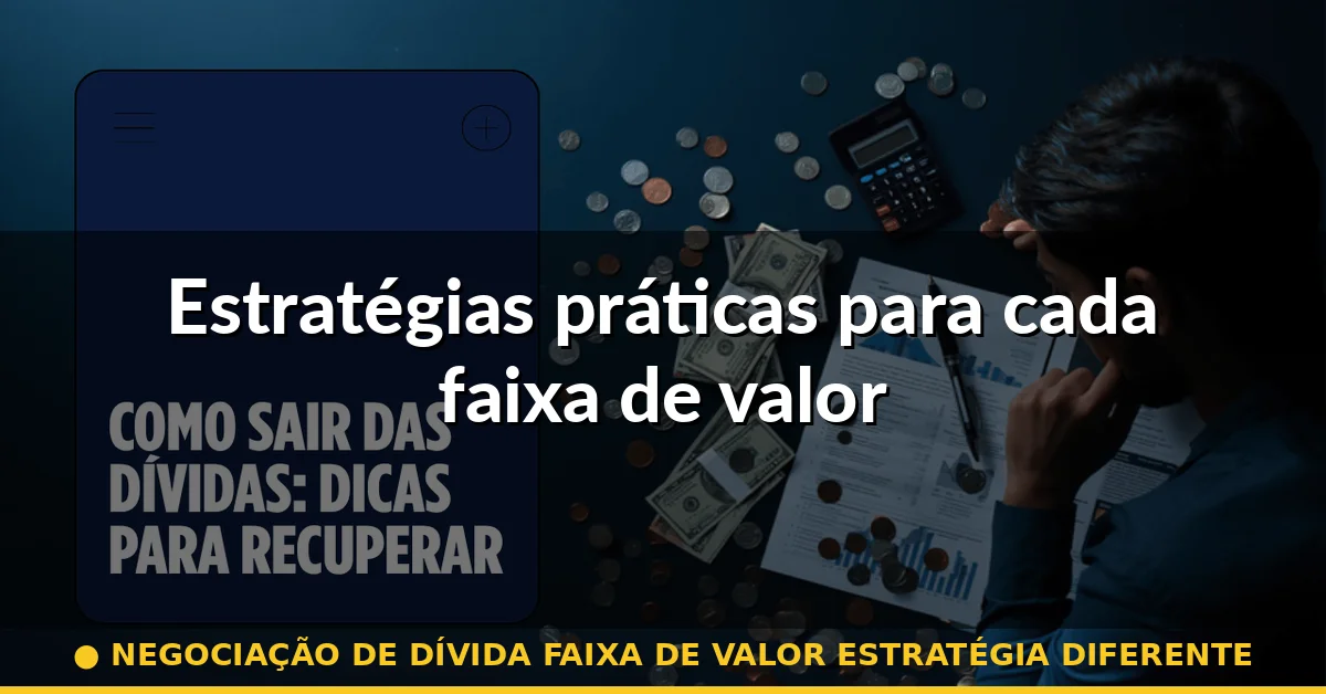 Estratégias práticas para cada faixa de valor — negociação de dívida faixa de valor estratégia diferente