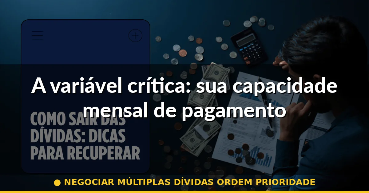 A variável crítica: sua capacidade mensal de pagamento — negociar múltiplas dívidas ordem prioridade