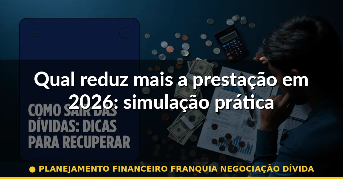 Qual reduz mais a prestação em 2026: simulação prática — planejamento financeiro franquia negociação dívida