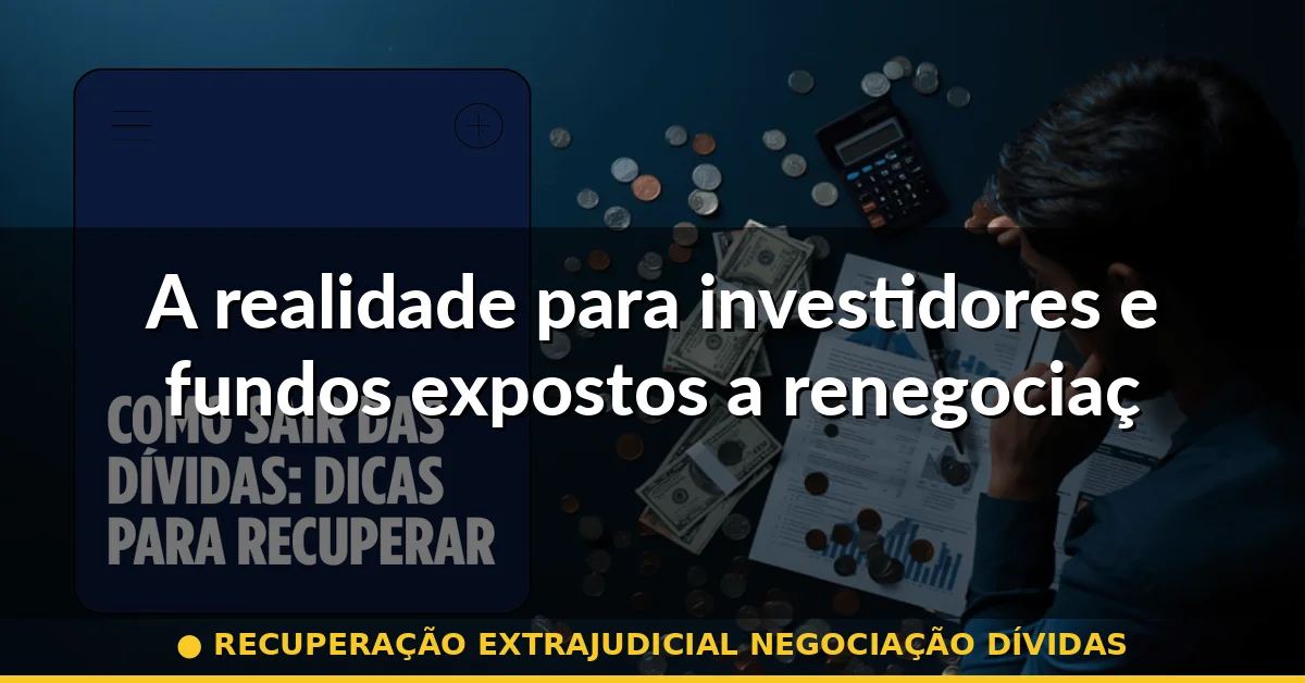 A realidade para investidores e fundos expostos a renegociações — recuperação extrajudicial negociação dívidas