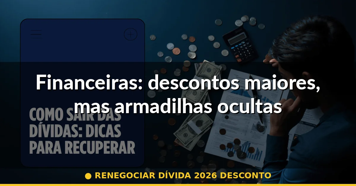 Financeiras: descontos maiores, mas armadilhas ocultas — renegociar dívida 2026 desconto