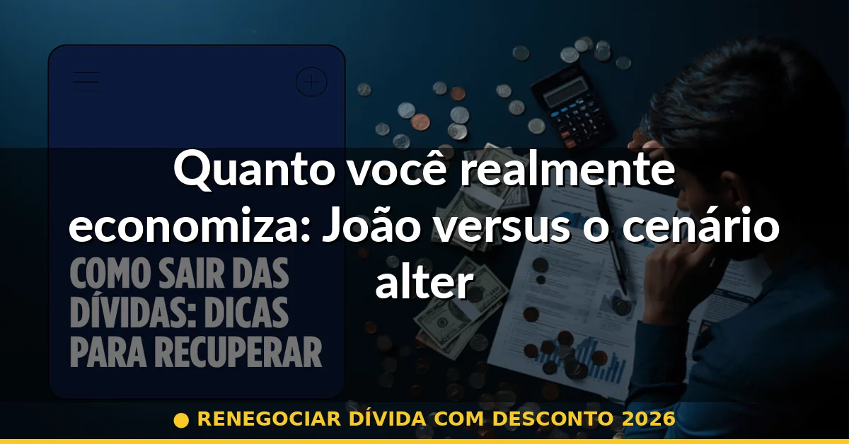 Quanto você realmente economiza: João versus o cenário alternativo — renegociar dívida com desconto 2026