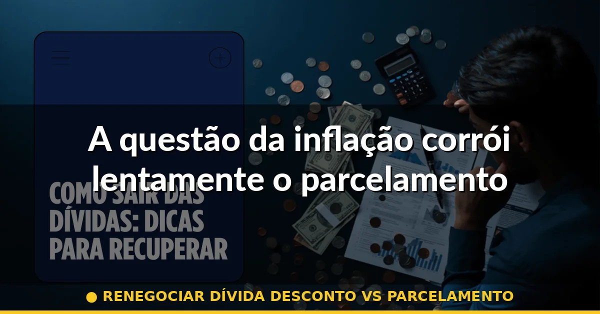 A questão da inflação corrói lentamente o parcelamento — renegociar dívida desconto vs parcelamento