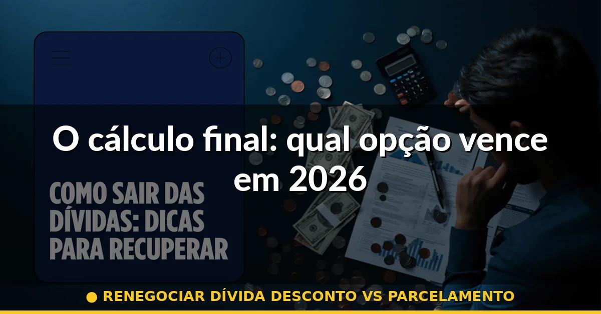 O cálculo final: qual opção vence em 2026 — renegociar dívida desconto vs parcelamento