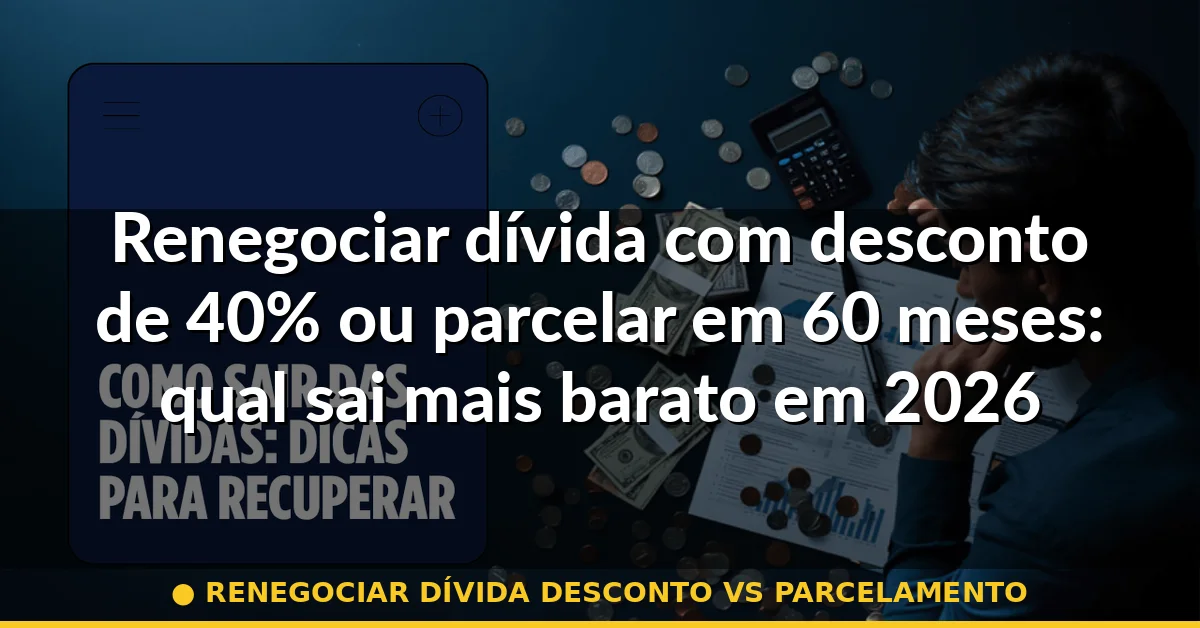 renegociar dívida desconto vs parcelamento — Guia completo 2026