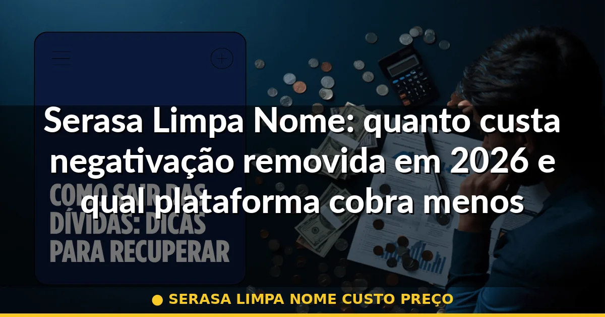 serasa limpa nome custo preço — Guia completo 2026