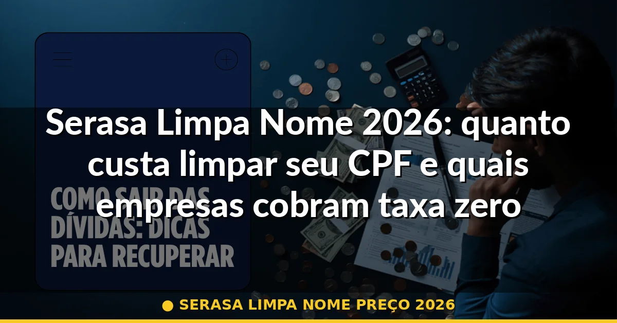 serasa limpa nome preço 2026 — Guia completo 2026