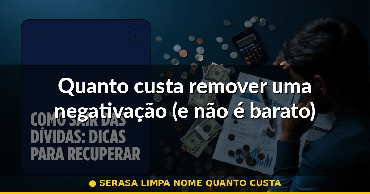 Quanto custa remover uma negativação (e não é barato) — serasa limpa nome quanto custa