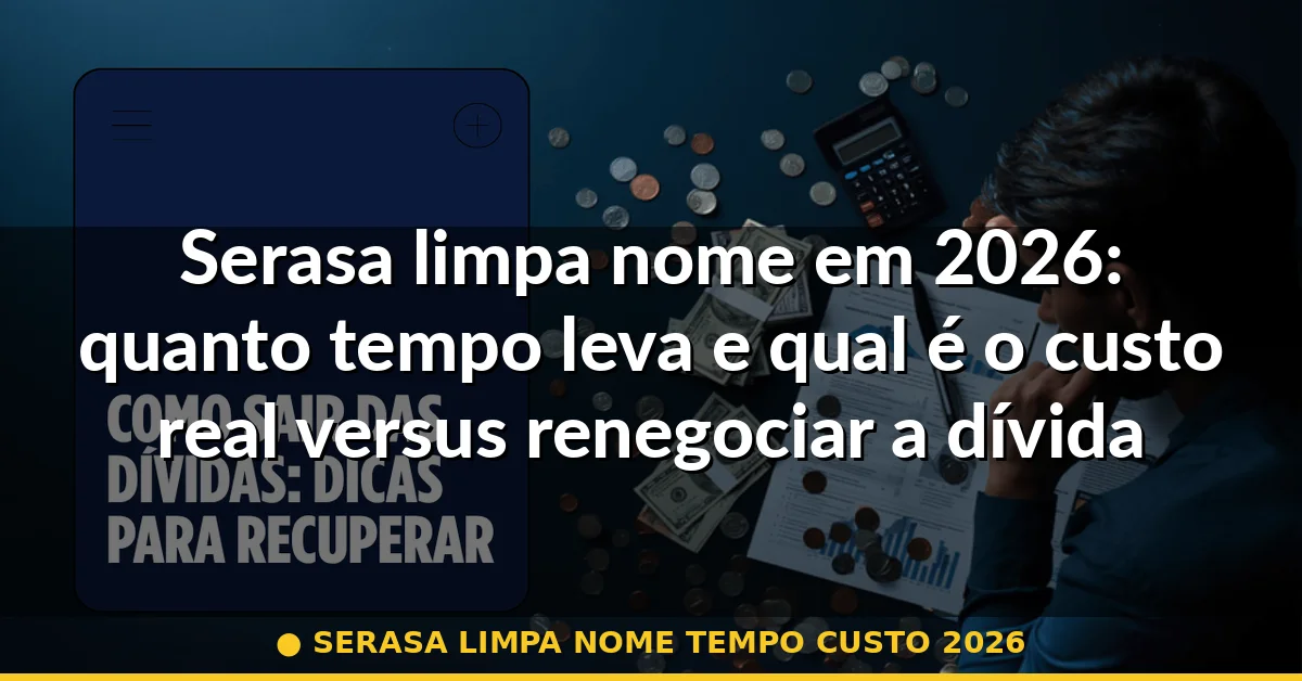 serasa limpa nome tempo custo 2026 — Guia completo 2026