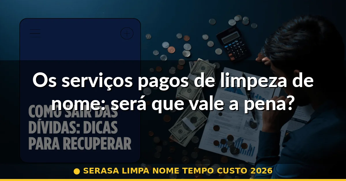 Os serviços pagos de limpeza de nome: será que vale a pena? — serasa limpa nome tempo custo 2026