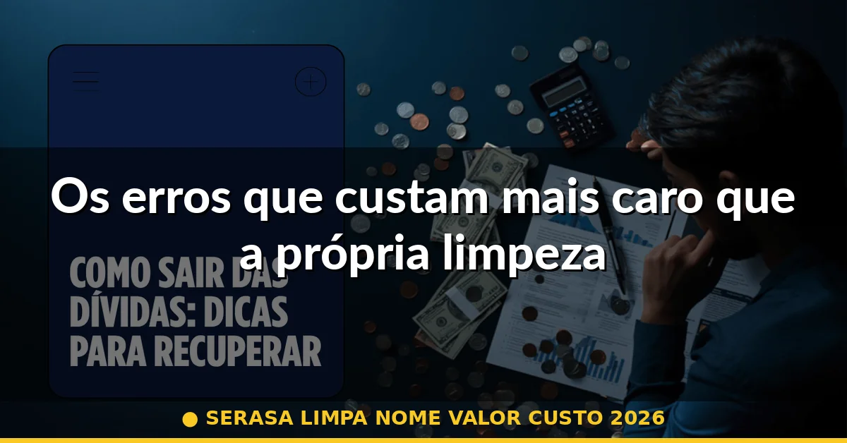 Os erros que custam mais caro que a própria limpeza — serasa limpa nome valor custo 2026