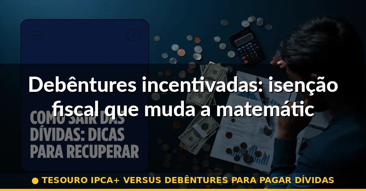 Debêntures incentivadas: isenção fiscal que muda a matemática — tesouro ipca+ versus debêntures para pagar dívidas