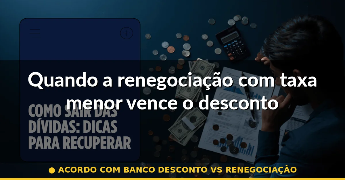 Quando a renegociação com taxa menor vence o desconto — acordo com banco desconto vs renegociação