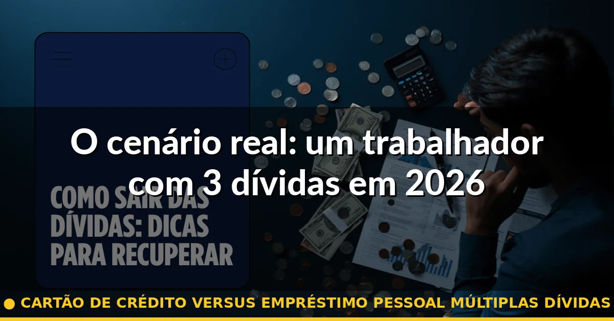 O cenário real: um trabalhador com 3 dívidas em 2026 — cartão de crédito versus empréstimo pessoal múltiplas dívidas