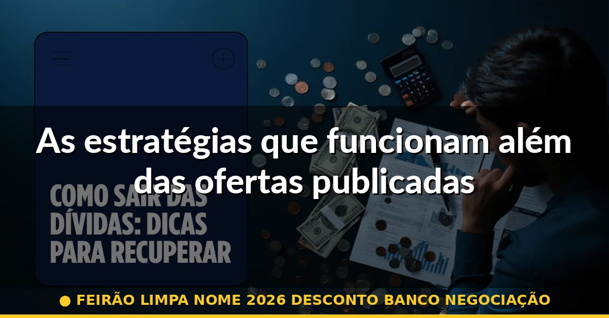 As estratégias que funcionam além das ofertas publicadas — feirão limpa nome 2026 desconto banco negociação