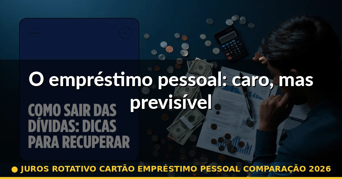 O empréstimo pessoal: caro, mas previsível — juros rotativo cartão empréstimo pessoal comparação 2026