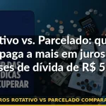 juros rotativo vs parcelado comparação — Guia completo 2026
