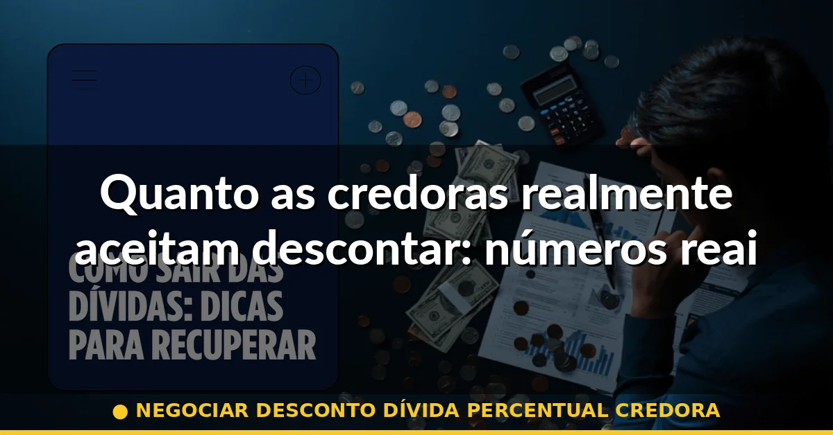 Quanto as credoras realmente aceitam descontar: números reais de 2025 e 2026 — negociar desconto dívida percentual credora
