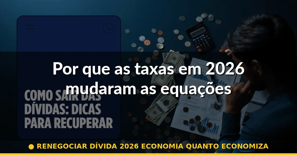 Por que as taxas em 2026 mudaram as equações — renegociar dívida 2026 economia quanto economiza