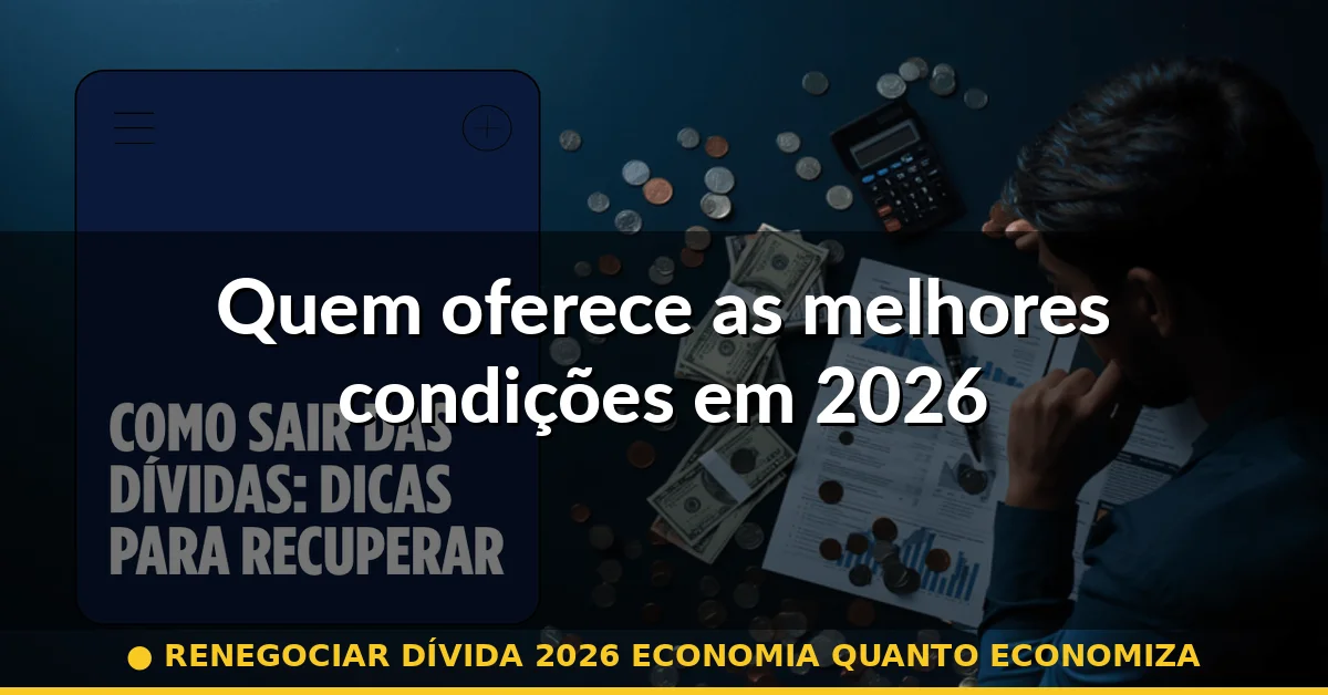 Quem oferece as melhores condições em 2026 — renegociar dívida 2026 economia quanto economiza