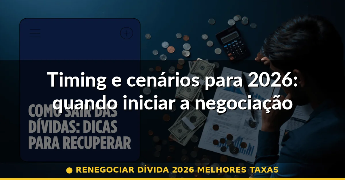 Timing e cenários para 2026: quando iniciar a negociação — renegociar dívida 2026 melhores taxas