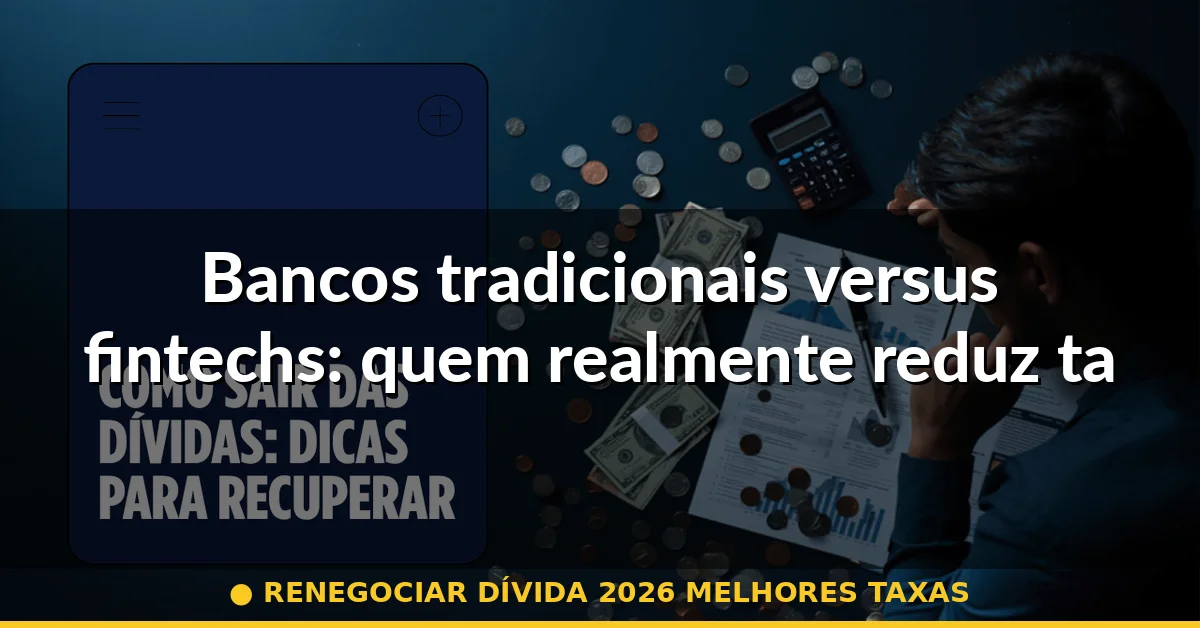 Bancos tradicionais versus fintechs: quem realmente reduz taxas — renegociar dívida 2026 melhores taxas