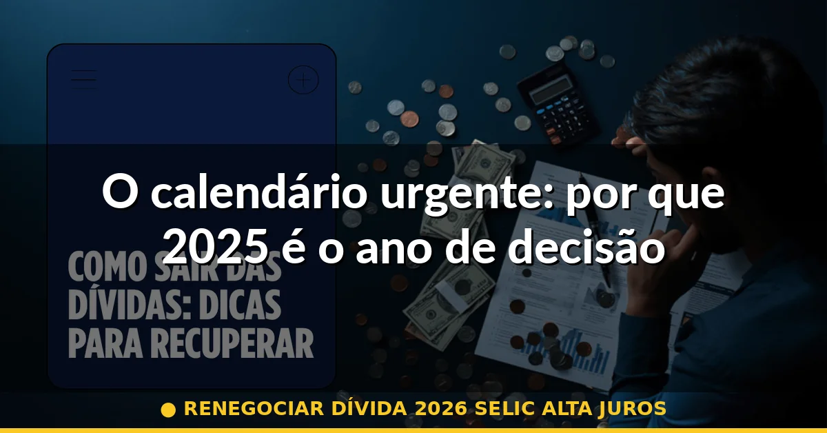 O calendário urgente: por que 2025 é o ano de decisão — renegociar dívida 2026 selic alta juros