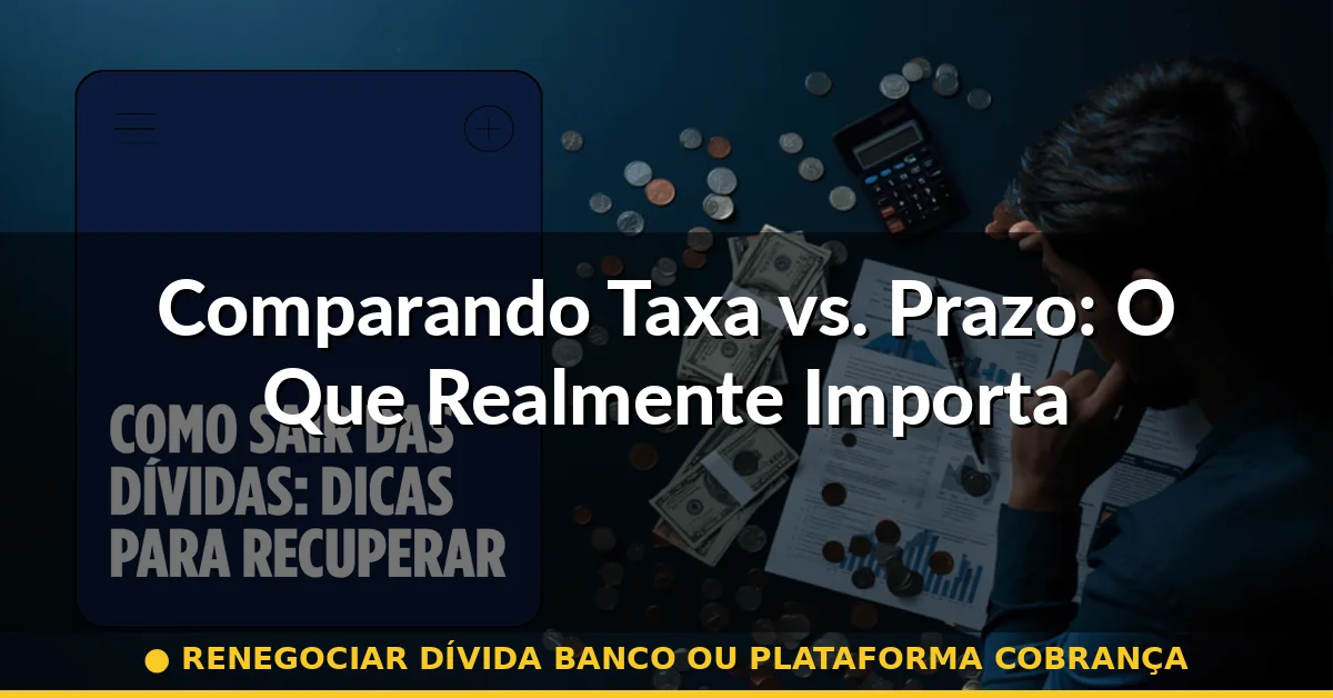 Comparando Taxa vs. Prazo: O Que Realmente Importa — renegociar dívida banco ou plataforma cobrança