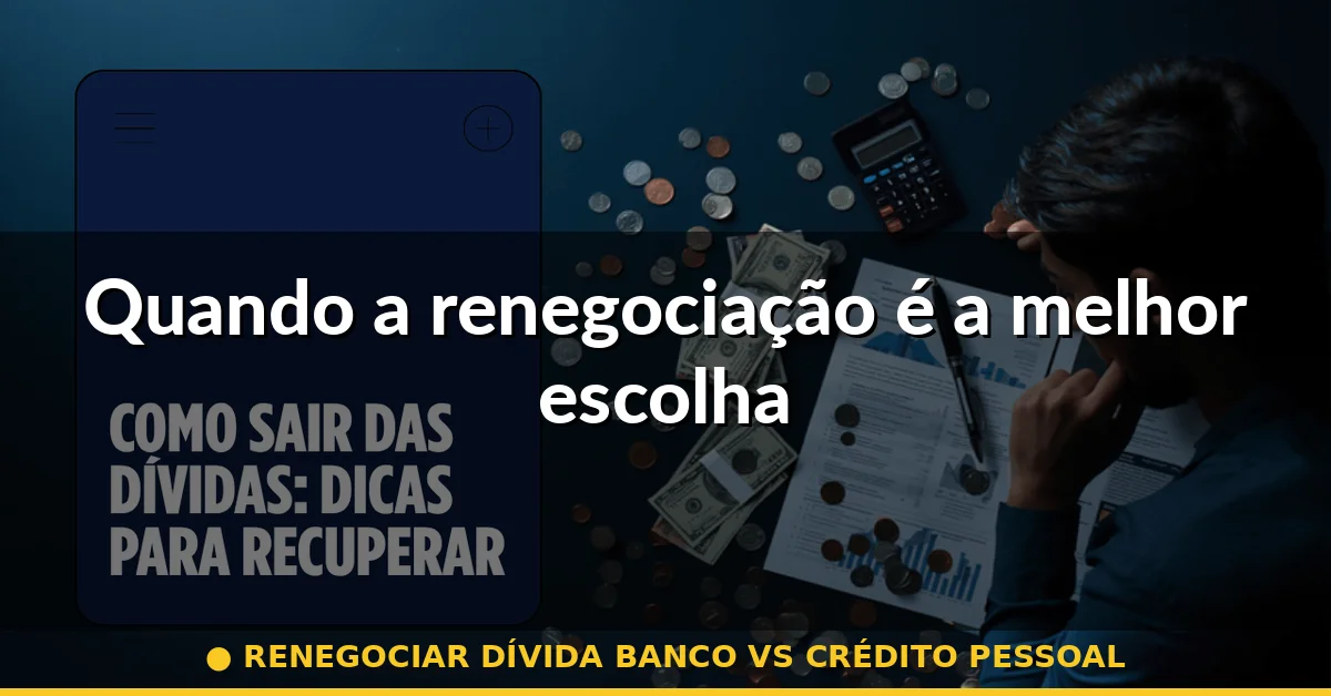 Quando a renegociação é a melhor escolha — renegociar dívida banco vs crédito pessoal