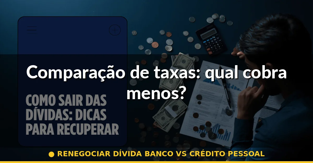 Comparação de taxas: qual cobra menos? — renegociar dívida banco vs crédito pessoal